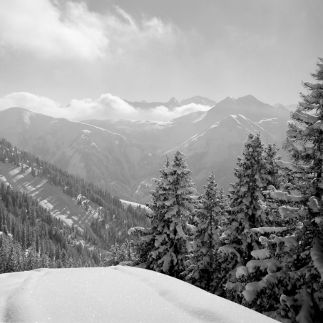 Blick vom Gröbner Hals zur Montscheinspitze (2106 m) im Karwendel