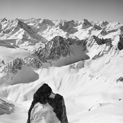 Tiefblick in die Narrenböden - Aufstiegs- und Abfahrtsgelände