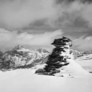 Steinmandl auf der Hinteren Schöntaufspitze und Vertainspitze